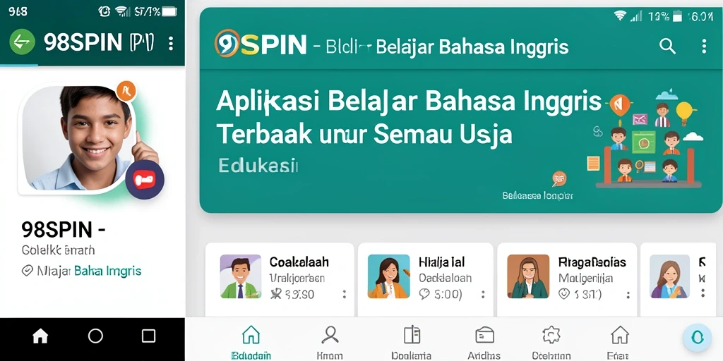 Tampilan antarmuka 98SPIN saat belajar bahasa Inggris.