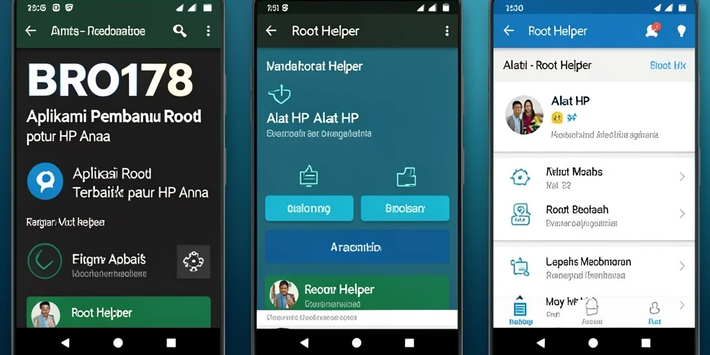 Tampilan antarmuka aplikasi Root Helper yang modern dan user-friendly.