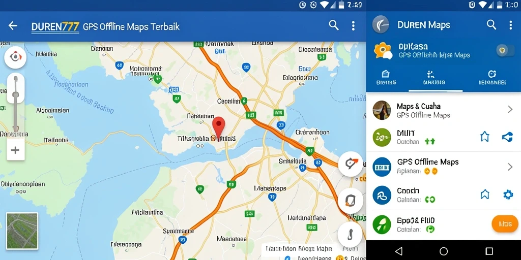 Antarmuka intuitif aplikasi GPS Offline Maps DUREN777.