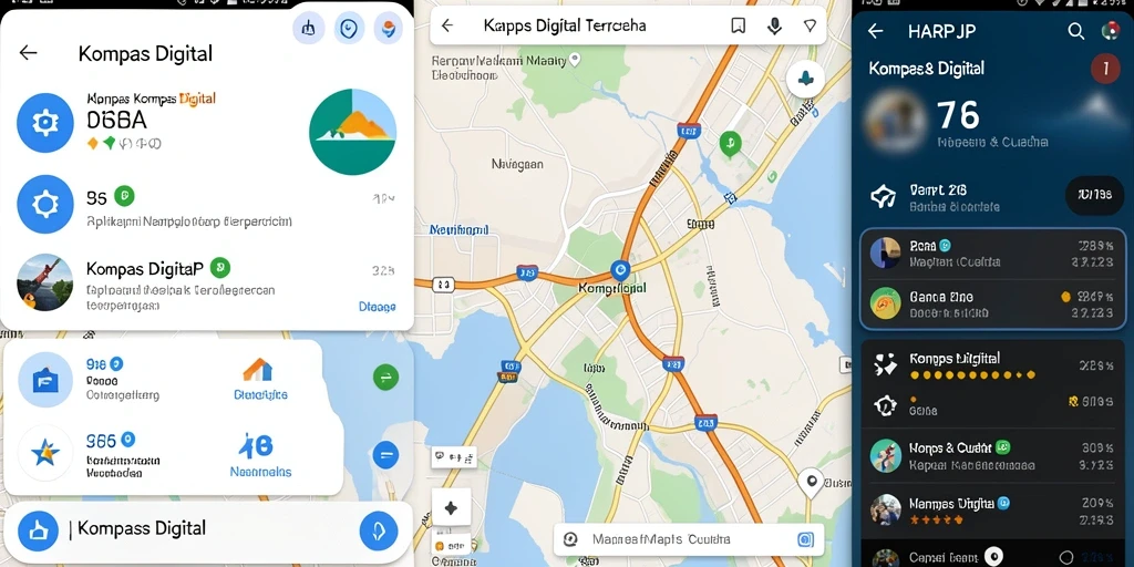 Tampilan antarmuka HARAPJP dengan fungsi kompas digital yang intuitif.