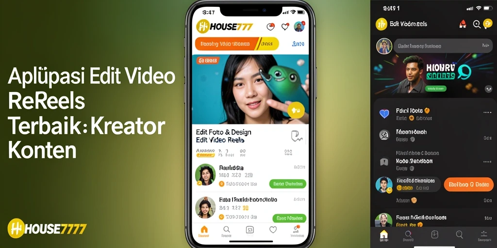 Tampilan antarmuka utama HOUSE777 dengan alat Edit Video Reels.