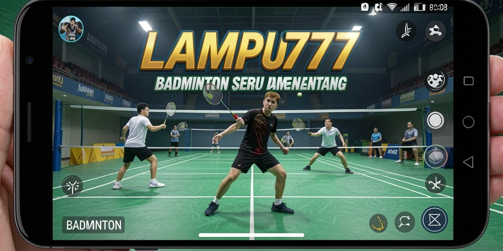 Tampilan antarmuka LAMPU777 yang menarik saat bermain badminton.
