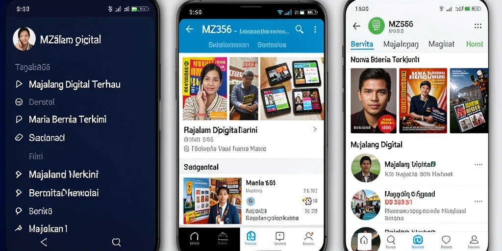 Tampilan antarmuka MZ356 yang bersih dan menarik untuk berita digital.
