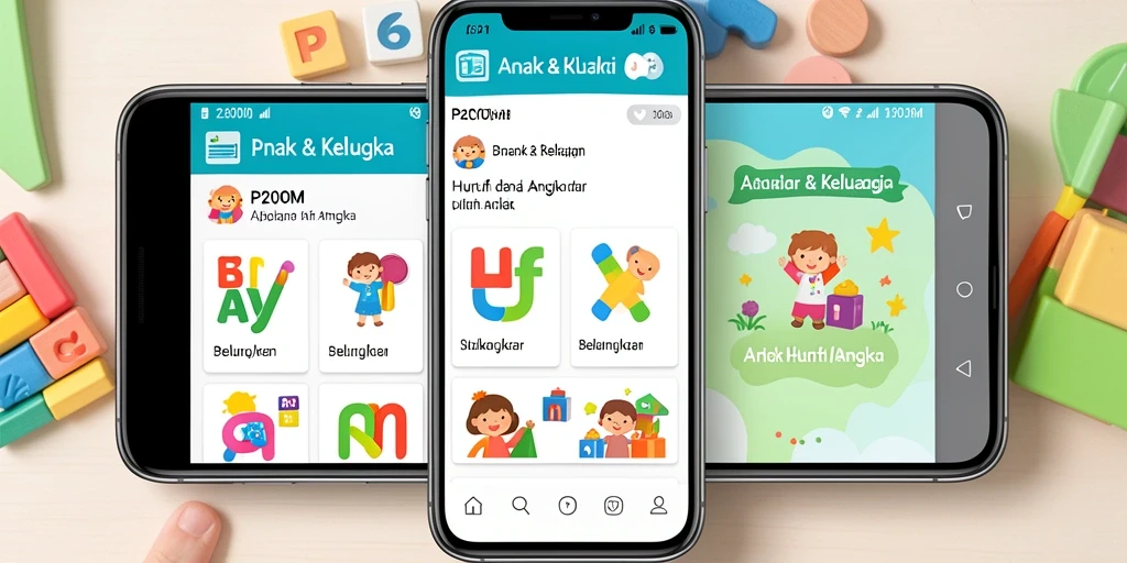 Tampilan antarmuka P200M yang ceria dan menarik bagi anak-anak.