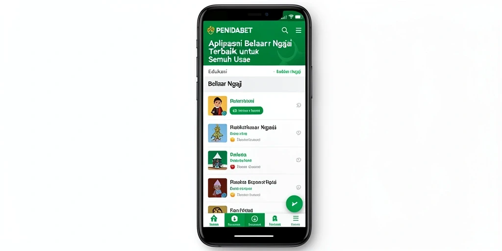 Antarmuka aplikasi PENIDABET yang ramah pengguna untuk belajar ngaji.