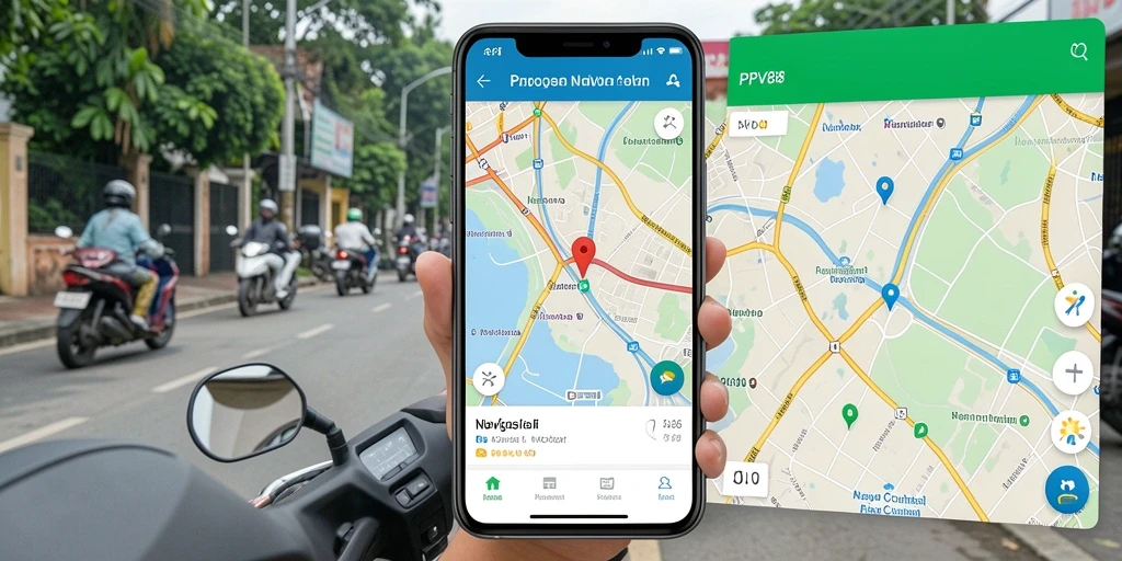 Antarmuka navigasi motor yang intuitif dan informatif.