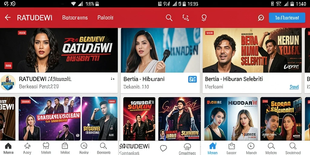 Antarmuka RATUDEWI menampilkan berita selebriti yang menarik dan update.