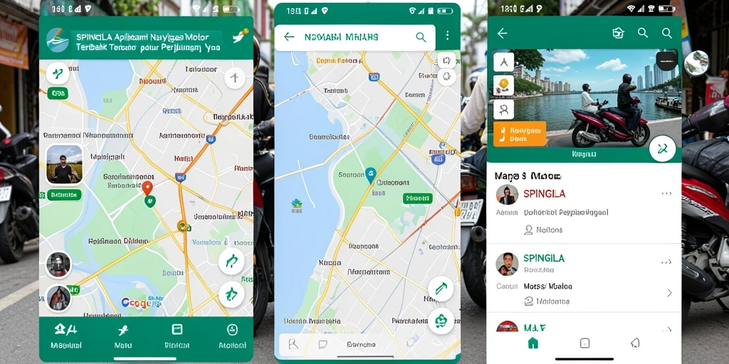 Antarmuka SPINGILA menampilkan peta dengan informasi terkini untuk navigasi motor.