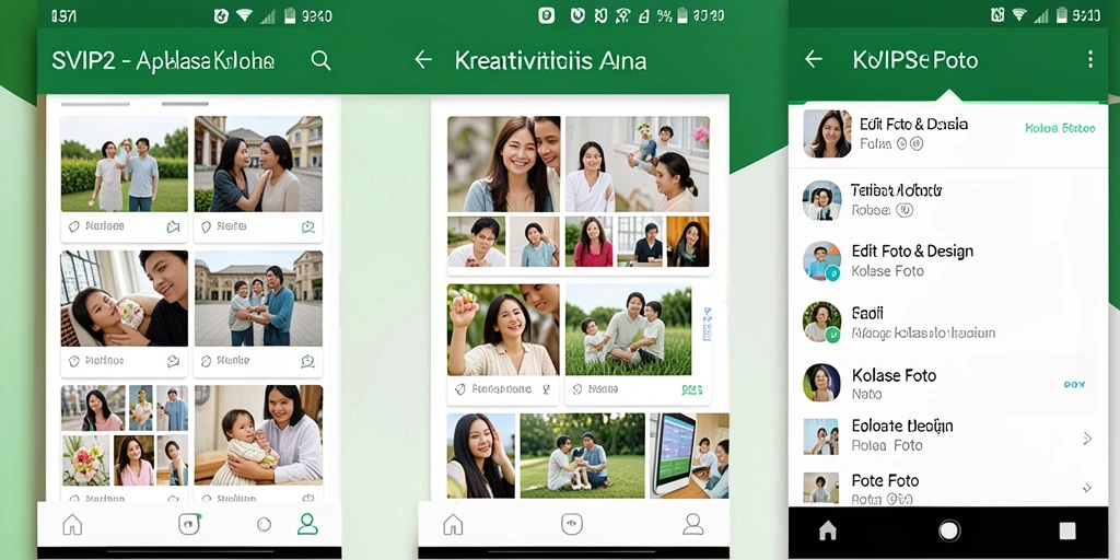 Tampilan antarmuka aplikasi Kolase Foto SVIP2 yang menarik dan user-friendly.