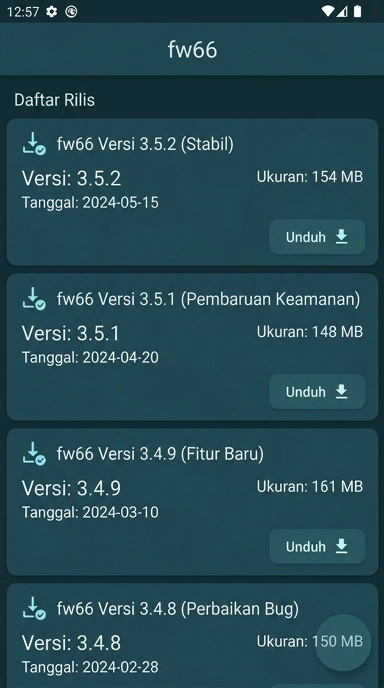 Riwayat Versi fw66 untuk Pengguna Android